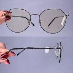 عینک فریم فلزی پایین گرد   0101027