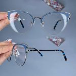 عینک فریم فلزی گربه ای     010101101