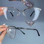 عینک فریم فلزی گربه ای     010101110