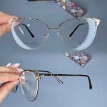 عینک فریم فلزی گربه ای    010101111