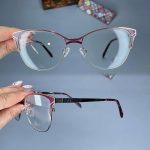 عینک فریم فلزی گربه ای    010101163