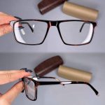 عینک فریم کائوچویی مستطیلی پلنگی رنگی    010101411