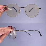 عینک فریم فلزی زاویه دار چندضلعی    010101223