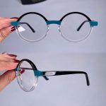 عینک فریم کائوچویی گرد دورنگ    010101311