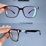 عینک فریم کائوچویی زاویه دار مربع    010101555