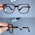 عینک فریم کائوچویی زاویه دار پلنگی ضخیم    010101665