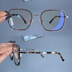 عینک فریم کائوچویی زاویه دار پلنگی    010101599