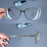 عینک فریم کائوچویی زاویه دار پلنگی رنگی ضخیم    010101692