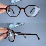 عینک فریم کائوچویی زاویه دار پلنگی ضخیم    010101687