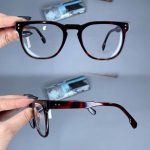 عینک فریم کائوچویی زاویه دار پلنگی ضخیم    010101711