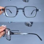 عینک فریم کائوچویی زاویه دار مربع   010101724