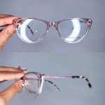 عینک فریم کائوچویی گربه ای دورنگ کوچک     010102065