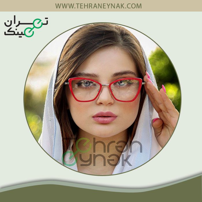 عینک طبی قرمز زنانه