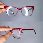 عینک فریم کائوچویی گربه ای دورنگ     010102139