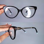 عینک فریم کائوچویی گربه ای مشکی      010102126