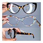 عینک فریم کائوچویی گربه ای پلنگی ضخیم     010102167