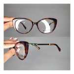 عینک فریم کائوچویی گربه ای پلنگی رنگی ضخیم         010102231