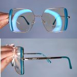 عینک فریم فلزی زاویه دار مربع      010102429