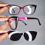 عینک فریم کائوچویی گربه ای کاوردار      010102456