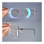 عینک فریم فلزی زاویه دار مربع         010102381