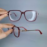 عینک فریم کائوچویی زاویه دار مربع    010102511