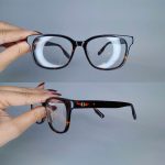 عینک فریم کائوچویی زاویه دار پلنگی ضخیم      010102536