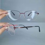 عینک نیم فریم زاویه دار فلزی