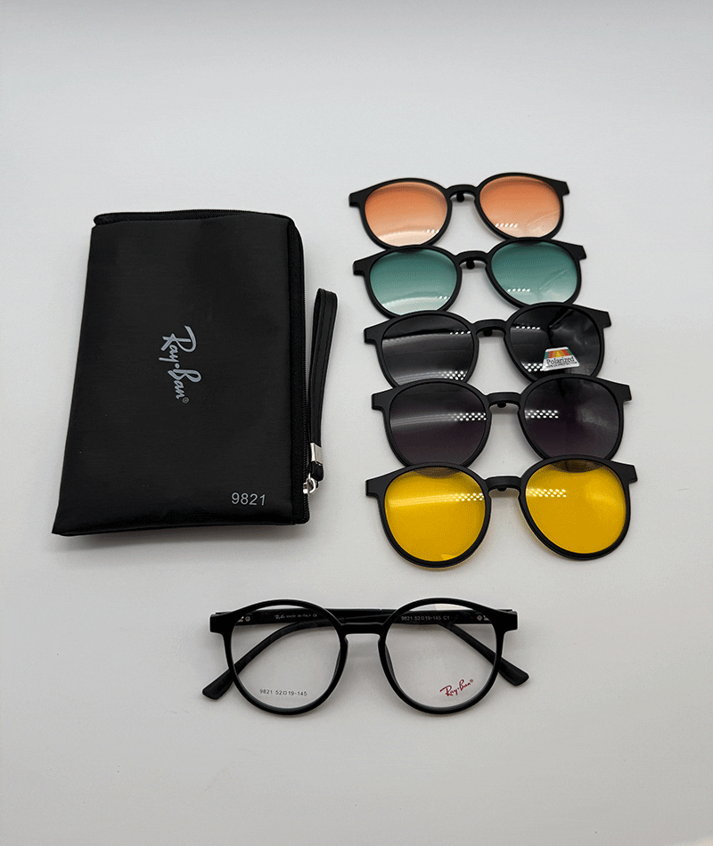 عینک چندکاوره مغناطیسی باکاورهای رنگی و فریم سبک TR90