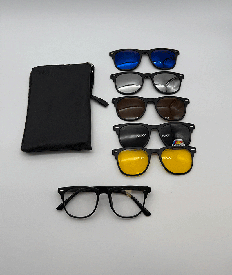 IMG_20251112_102920_040 عینک چندکاوره مغناطیسی با کاورهای رنگی و فریم سبک TR90