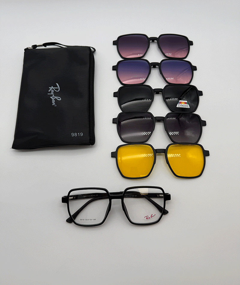 عینک چندکاوره مغناطیسی با کاورهای رنگی و فریم سبک TR90