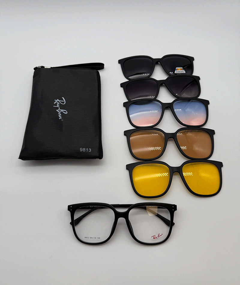 عینک چندکاوره مغناطیسی با کاورهای رنگی و فریم سبک TR90