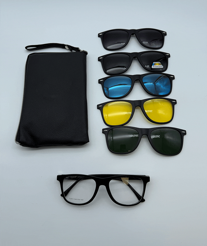 عینک چندکاوره مغناطیسی با کاورهای رنگی با فریم سبک TR90