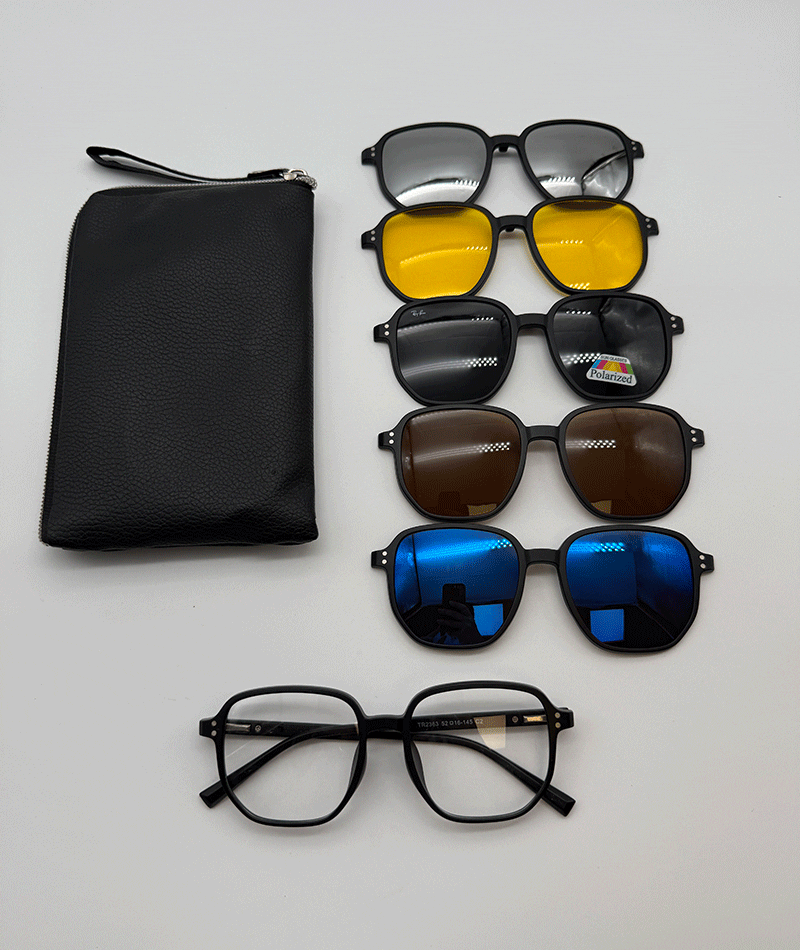 عینک چندکاوره مغناطیسی باکاورهای رنگی و فریم سبک TR90