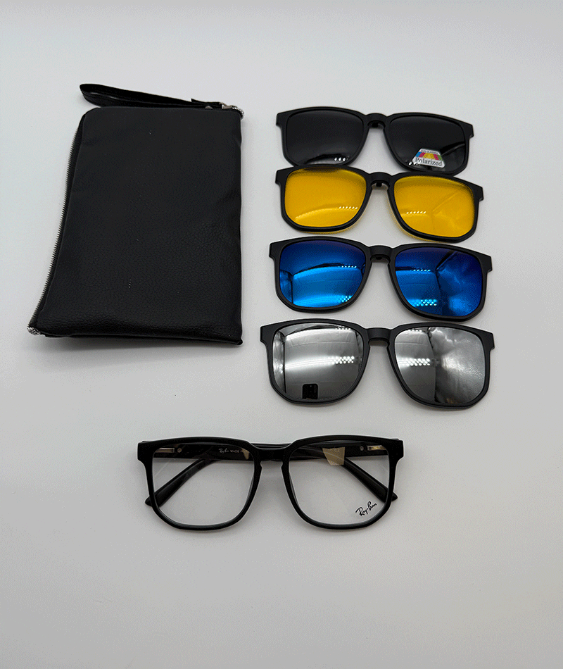 عینک چندکاوره مغناطیسی با کاورهای رنگی و فریم سبک TR90