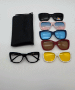 عینک چندکاوره مغناطیسی با کاورهای رنگی و فریم سبک TR90