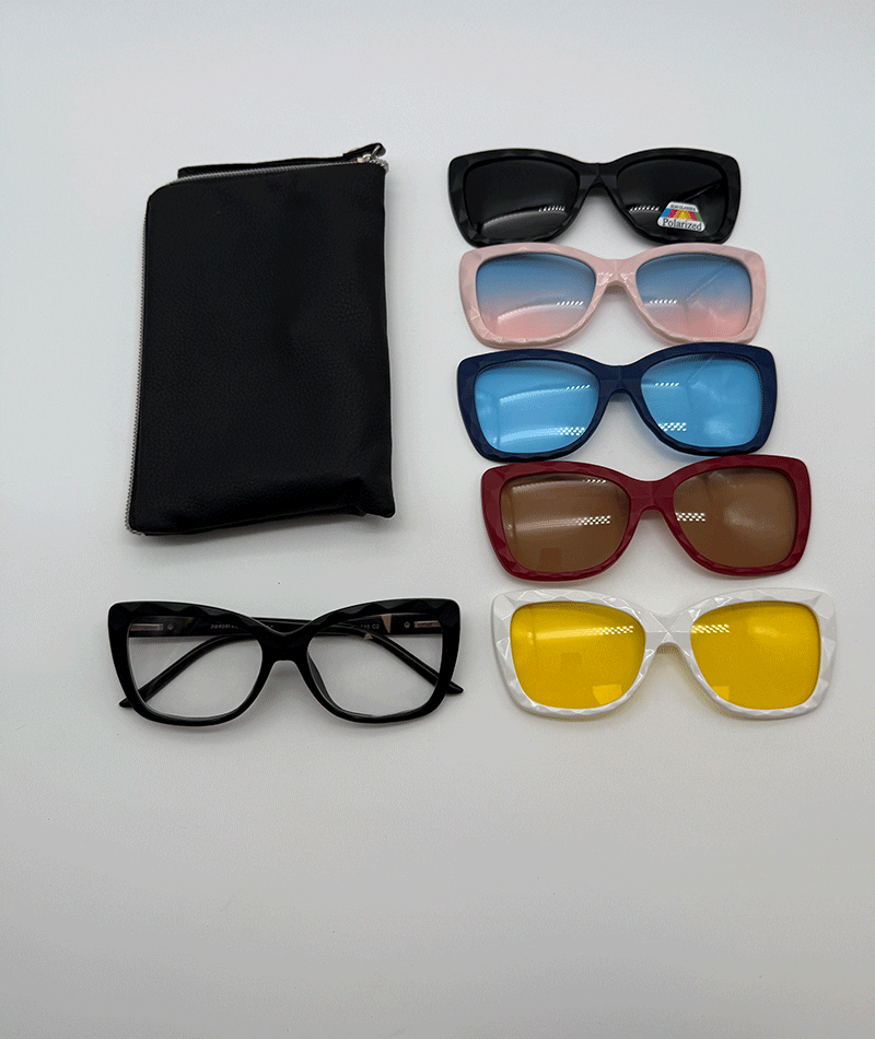 عینک چندکاوره مغناطیسی با کاورهای رنگی و فریم سبک TR90