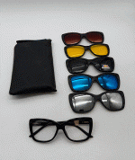 عینک فریم کائوچویی گربه ای چندکاوره مغناطیسی TR90 کد 010102773 - Image 6