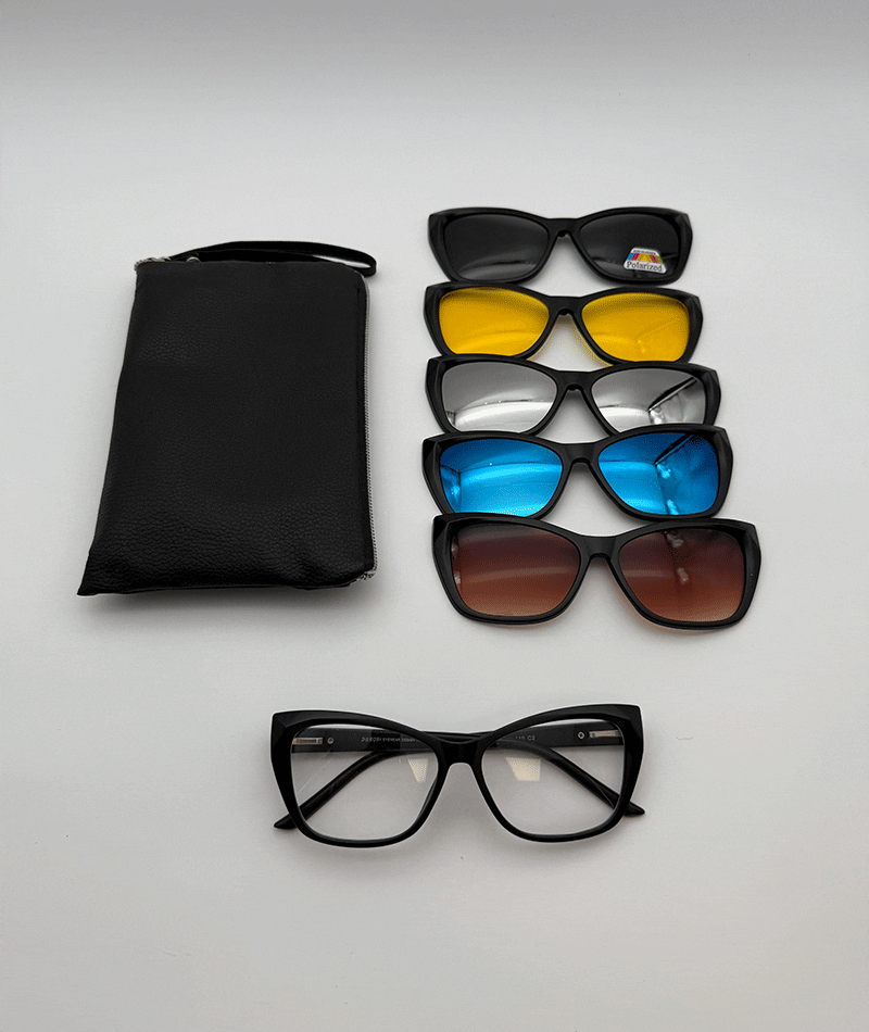 عینک چندکاوره مغناطیسی با کاورهای رنگی و فریم سبک TR90