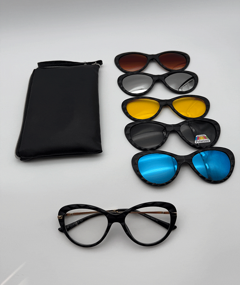 عینک چندکاوره مغناطیسی با کاورهای رنگی و فریم سبک TR90