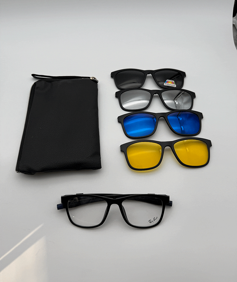 عینک چندکاوره مغناطیسی با کاورهای رنگی و فریم سبک TR90