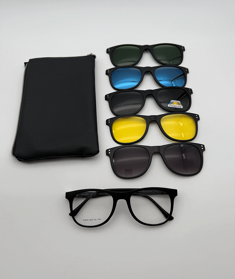 عینک چندکاوره مغناطیسی با کاورهای رنگی و فریم سبک TR90