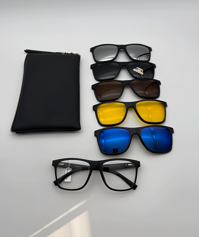 IMG_20251112_163511_342 عینک چندکاوره مغناطیسی با کاورهای رنگی و فریم سبک TR90