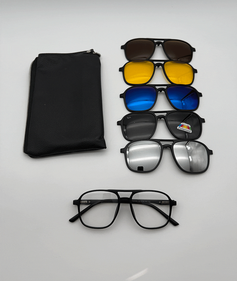 عینک چندکاوره مغناطیسی با کاورهای رنگی و فریم سبک TR90