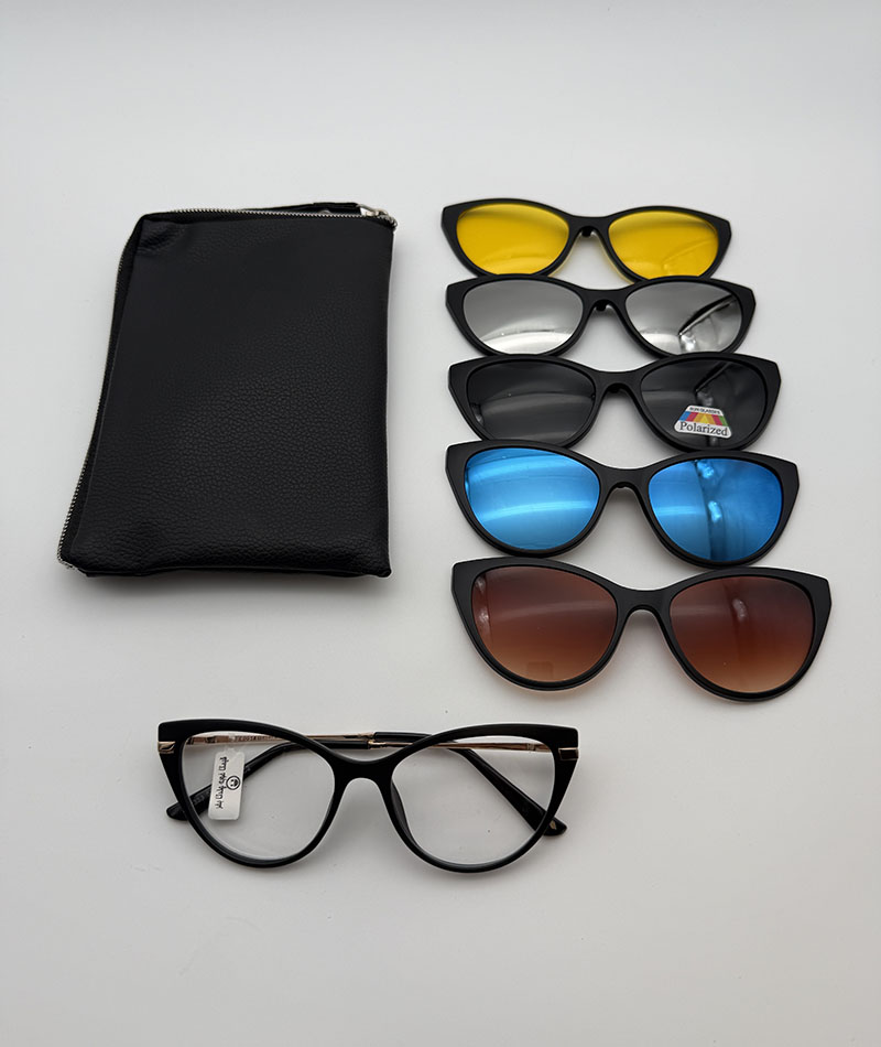 IMG_20251117_122331_549 عینک چندکاوره مغناطیسی با کاورهای رنگی و فریم سبک TR90